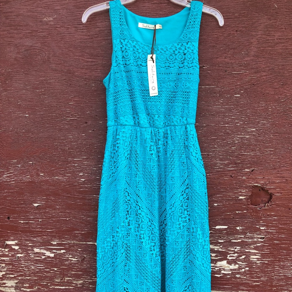 Lace blue dress